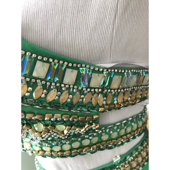 Sherri Hill size 00 50310 green two piece tulle prom pageant gown - Picture 10 of 12